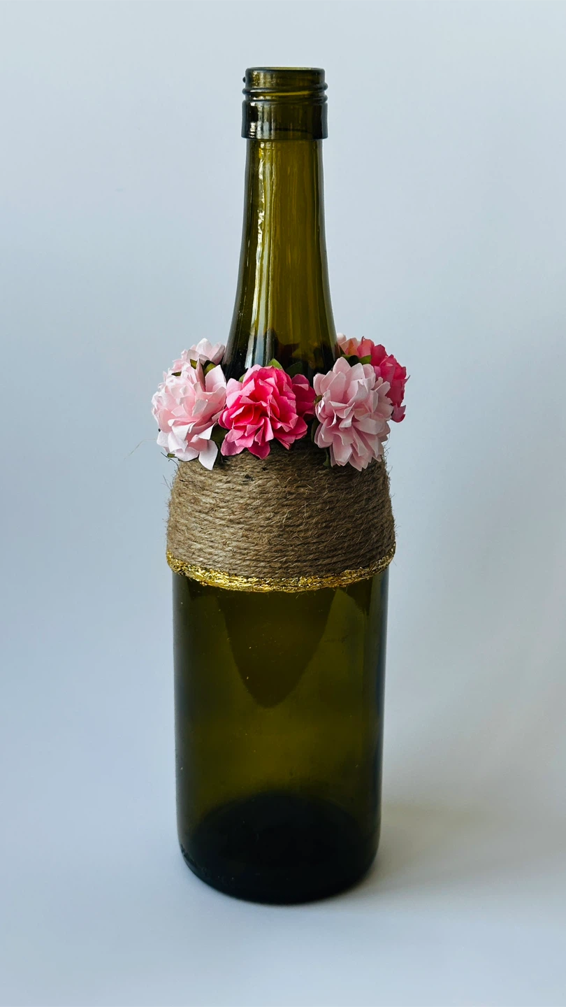 Upcycled Decorative Glass Bottle