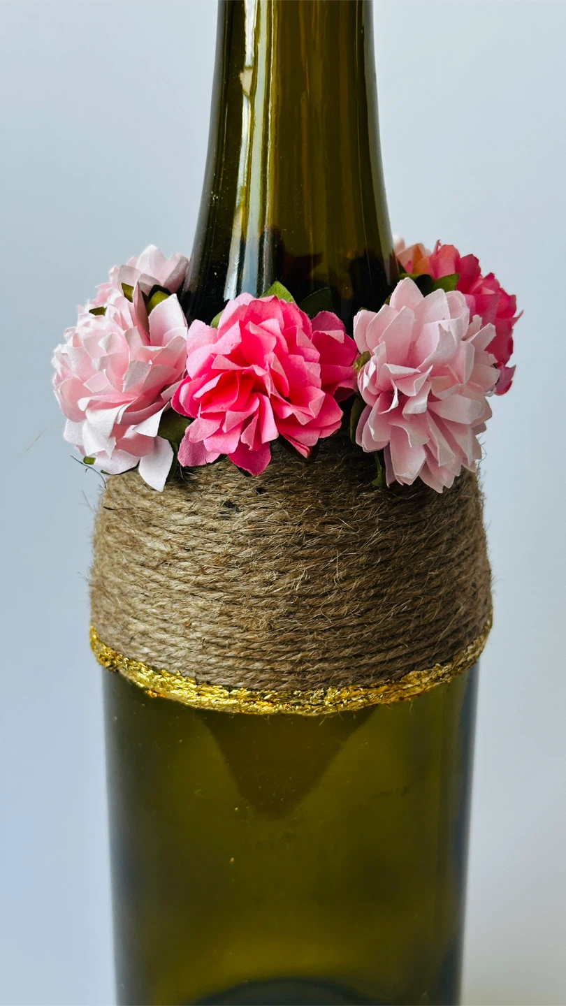 Upcycled Decorative Glass Bottle - photo 2