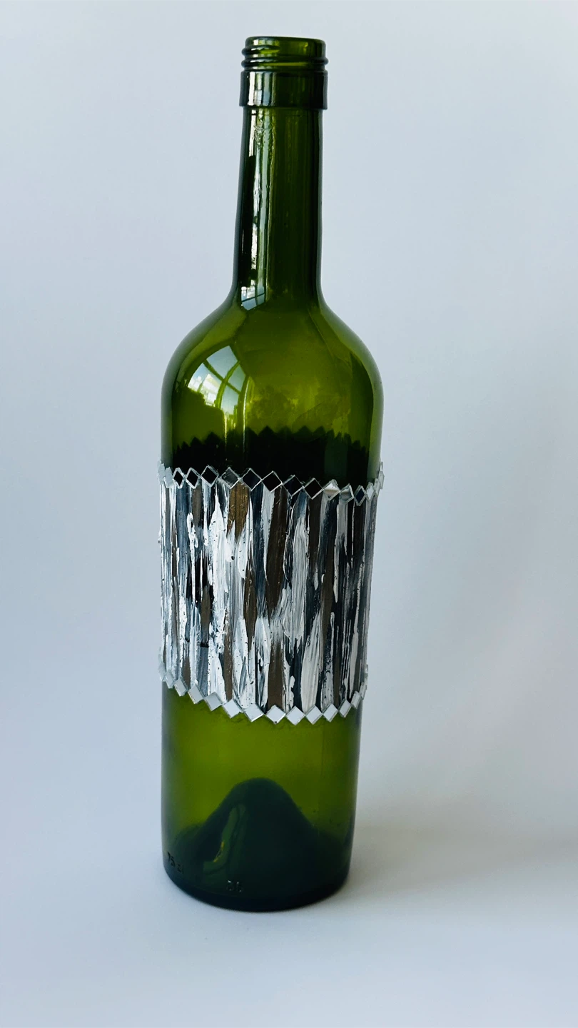 Decorative Green Glass Bottle
