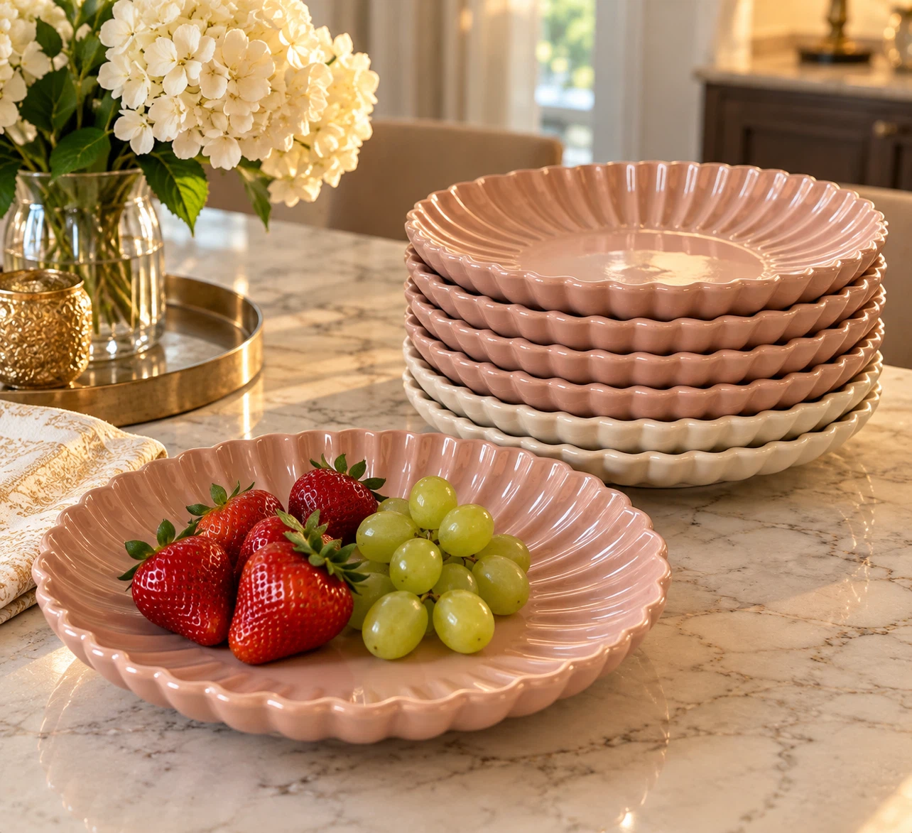 H&M Home Scalloped Plates