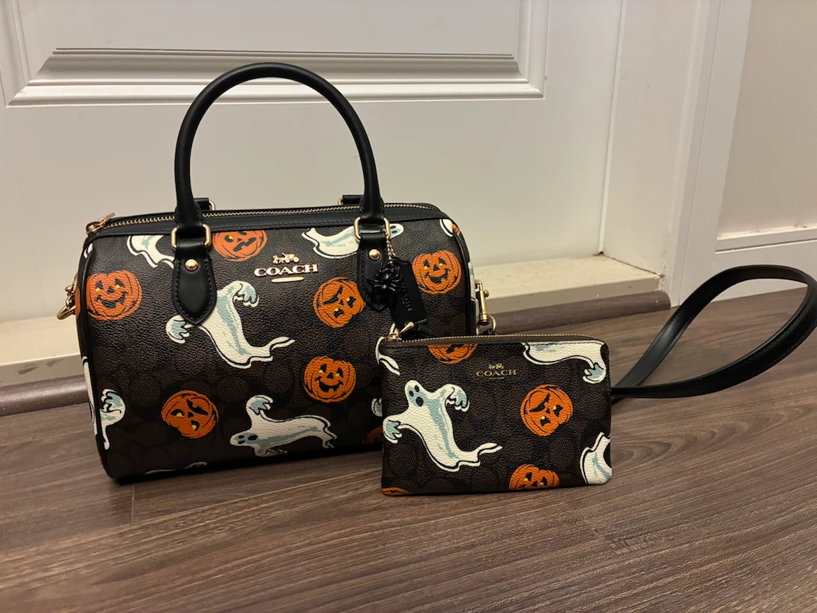 Coach Halloween 2025 Rowan satchel and corner zip wristlet