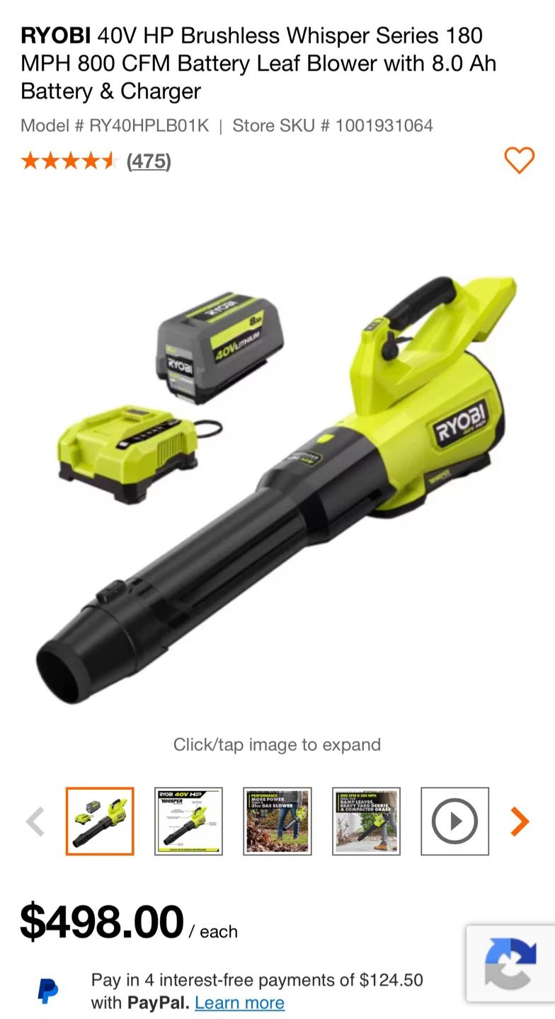 BRAND NEW - Ryobi 40V 800 CFM / 180 MPH Leaf Blower – $425 FIRM - photo 3