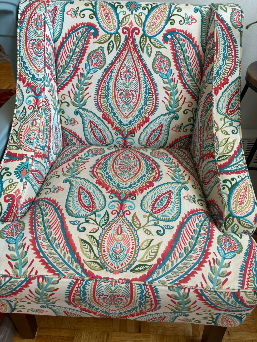 2 Paisley Pattern Accent Chairs
