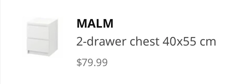 IKEA MALM 2-drawer chest white - photo 5