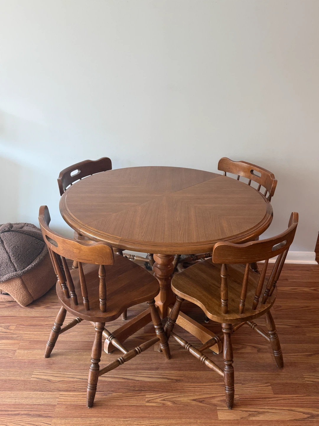 Round Wooden Dining Table with 4 Chairs - photo 2