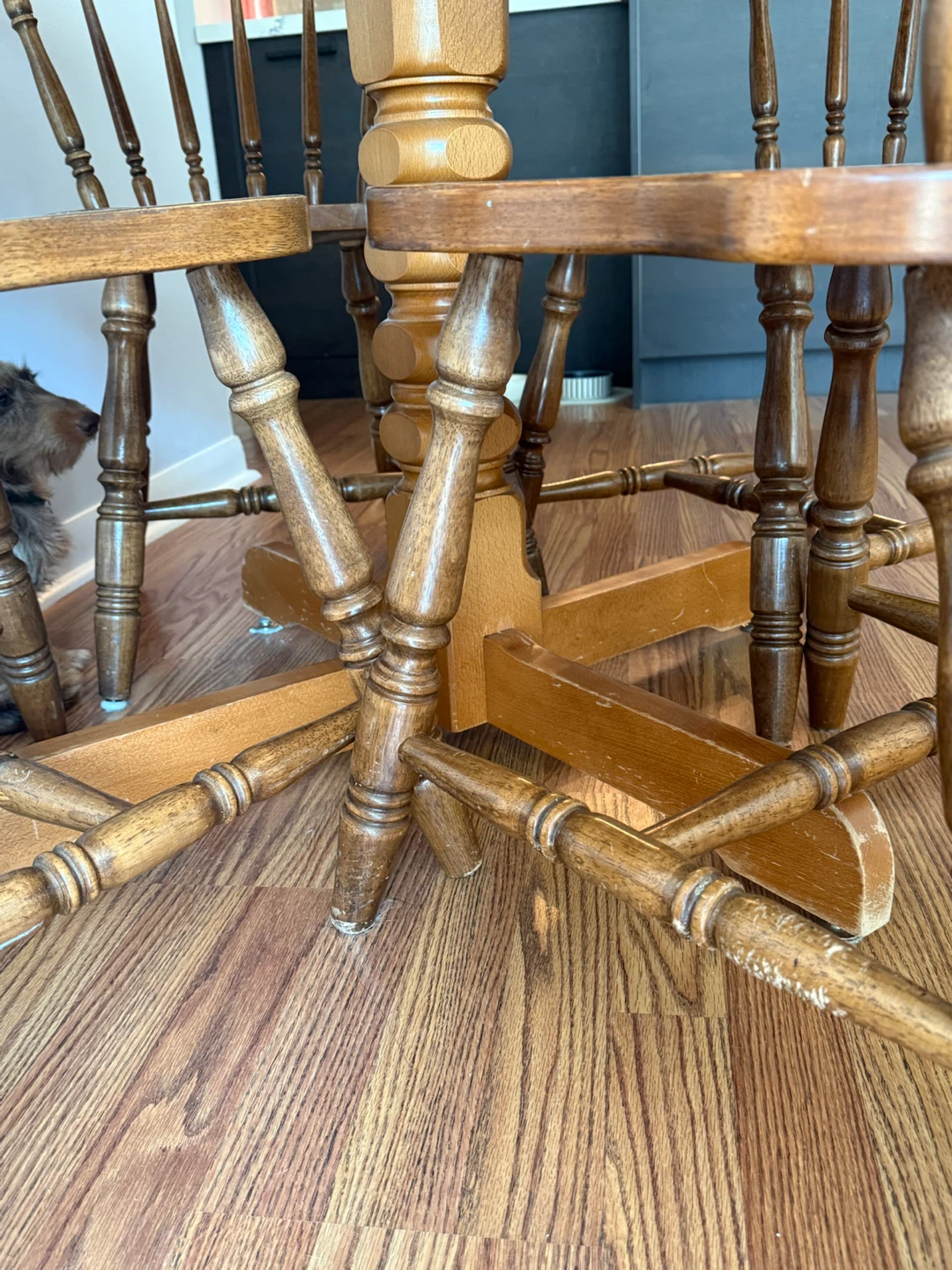 Round Wooden Dining Table with 4 Chairs - photo 5