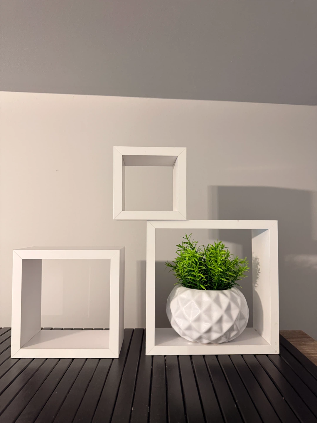 BRAND NEW Set of 3 White Floating Cube Wall Shelves