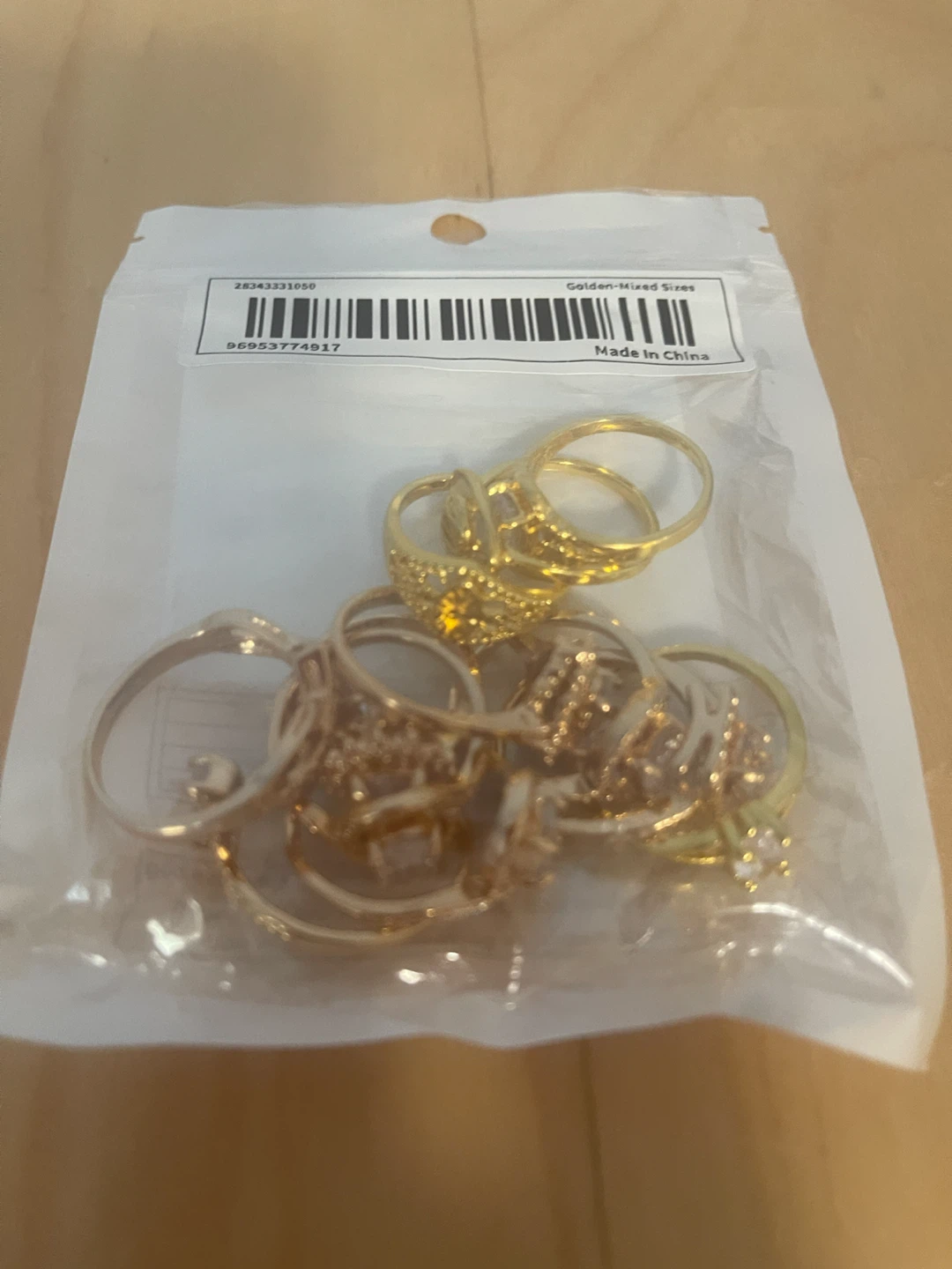 Set of Golden Mixed Size Rings