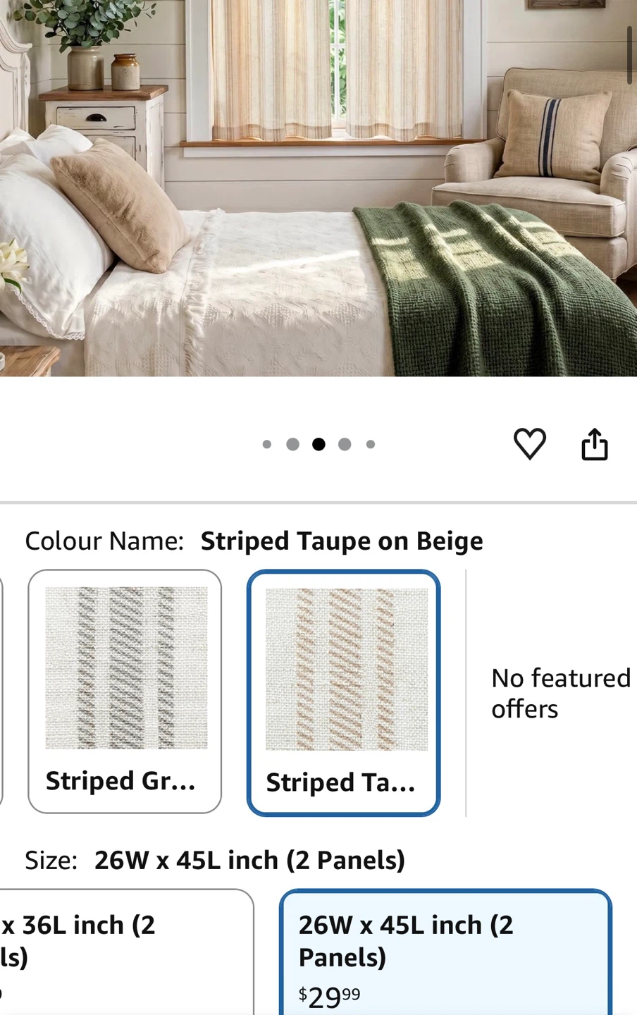 Jinchan Linen Striped Kitchen Curtains - photo 3