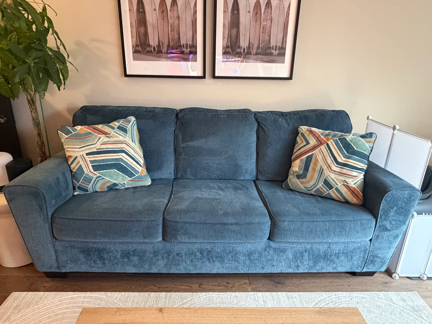 Blue Three-Seater Sofa