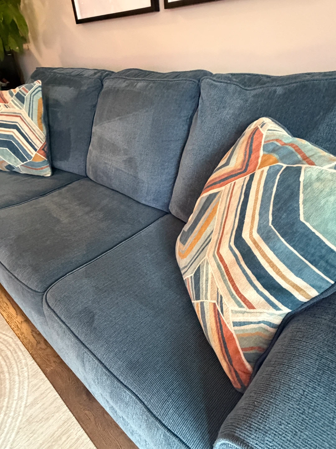 Blue Three-Seater Sofa - photo 3