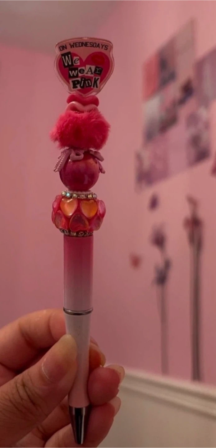 Mean girls On Wednesday we Wear Pink Beaded Pen
