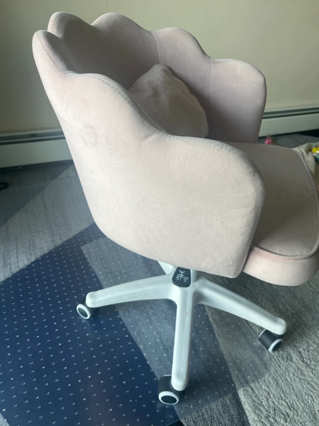 Pink Velvet Scalloped Desk Chair - photo 3