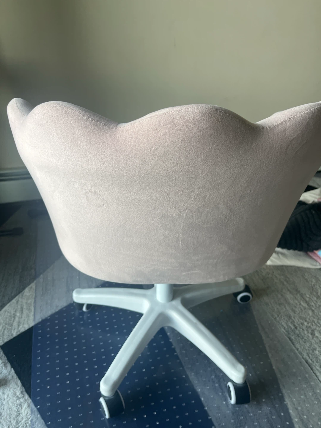Pink Velvet Scalloped Desk Chair - photo 4
