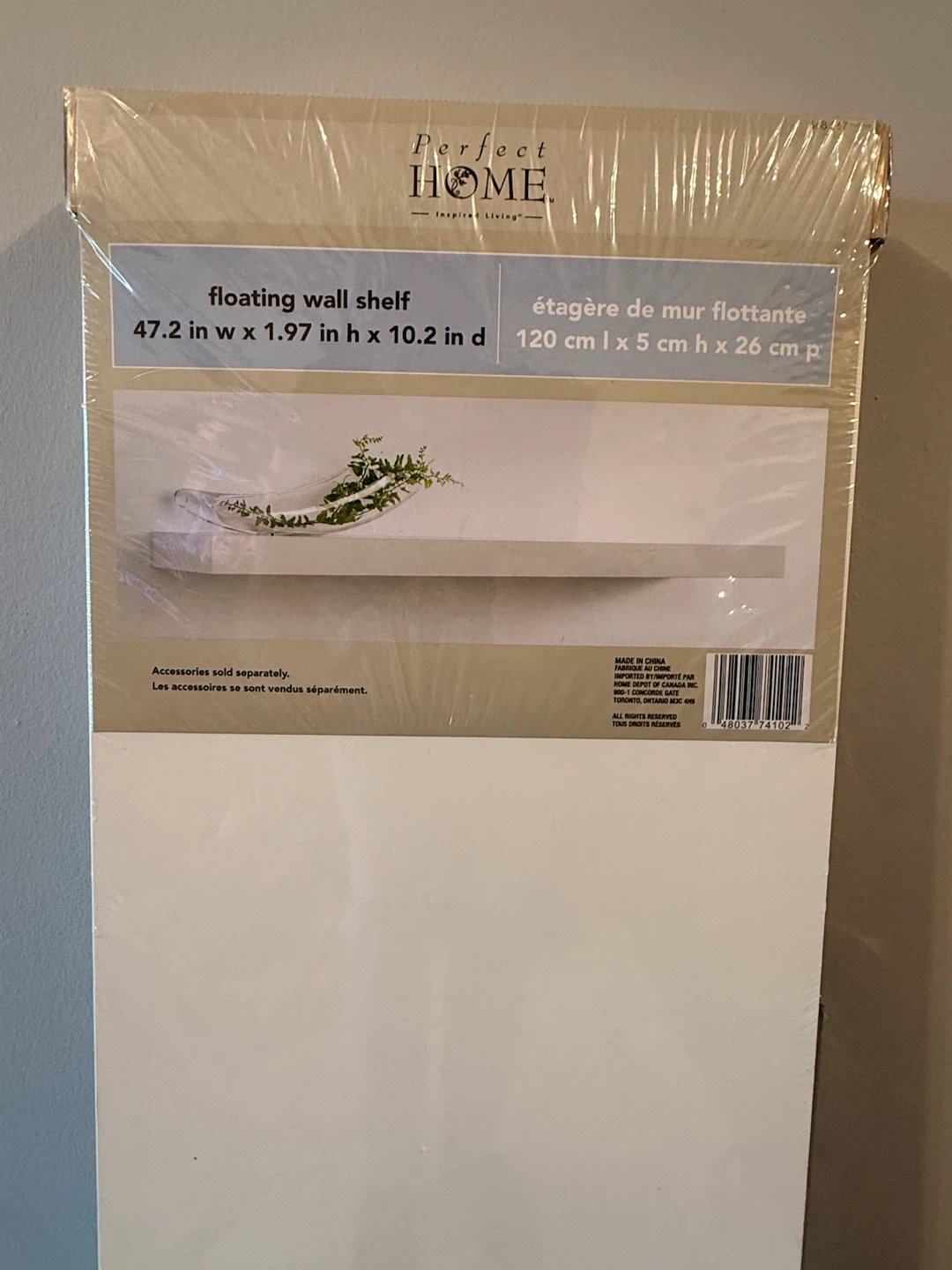 BRAND NEW Factory Sealed: 48” White Floating Shelf (2 Avail.) - photo 5