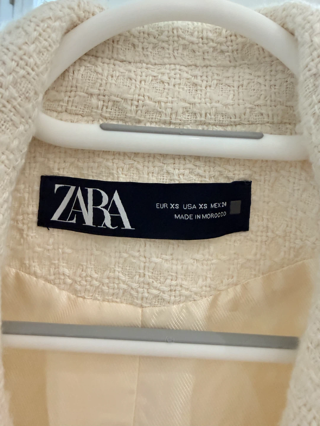 Zara Cream Tweed Blazer – Women’s XS - photo 3