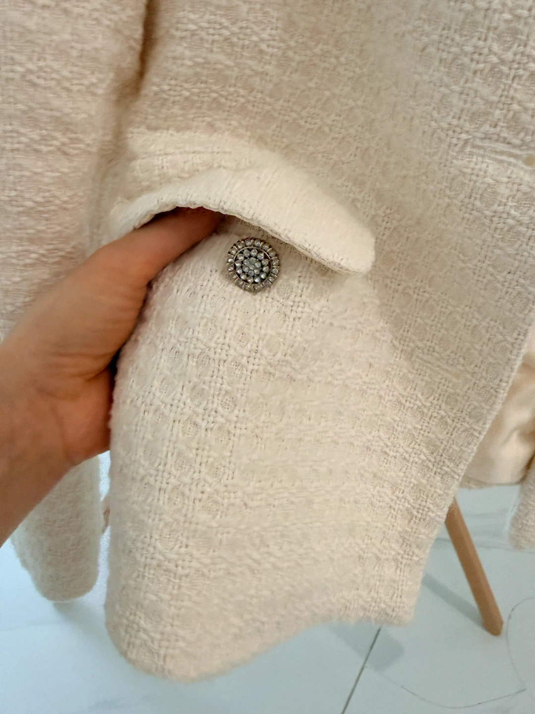 Zara Cream Tweed Blazer – Women’s XS - photo 4