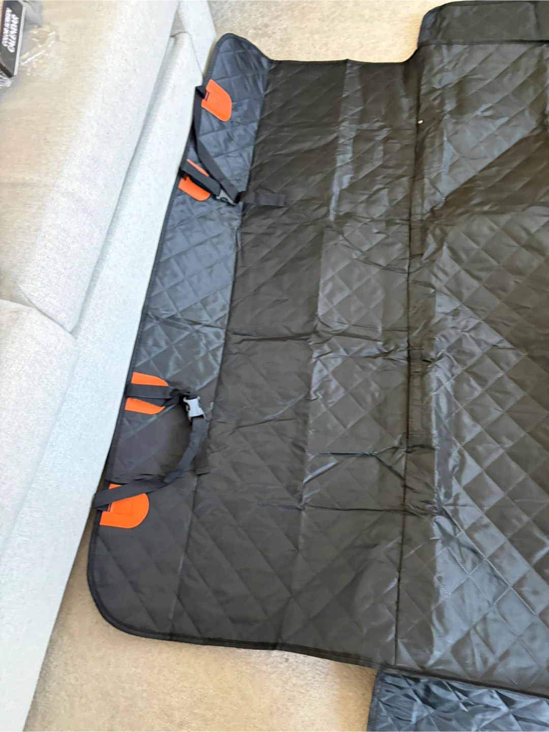 Black and Orange Quilted Car Seat Pet Cover - photo 3