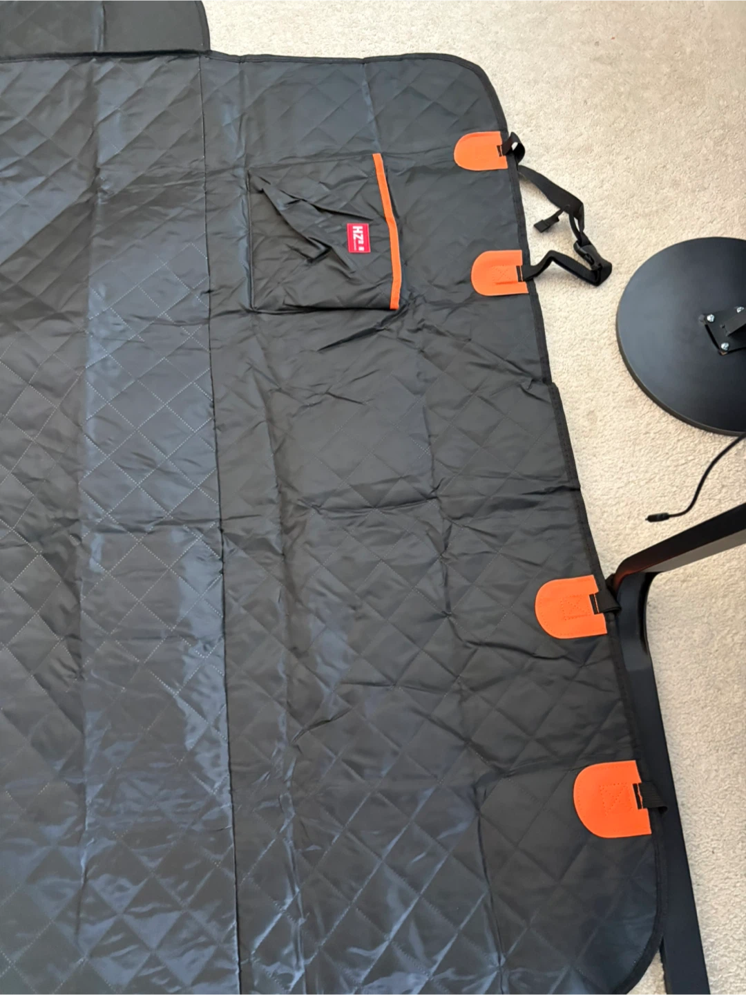 Black and Orange Quilted Car Seat Pet Cover - photo 4