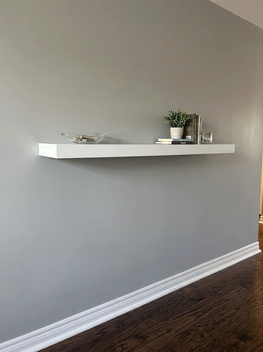 BRAND NEW Factory Sealed: 48” White Floating Shelf (2 Avail.)