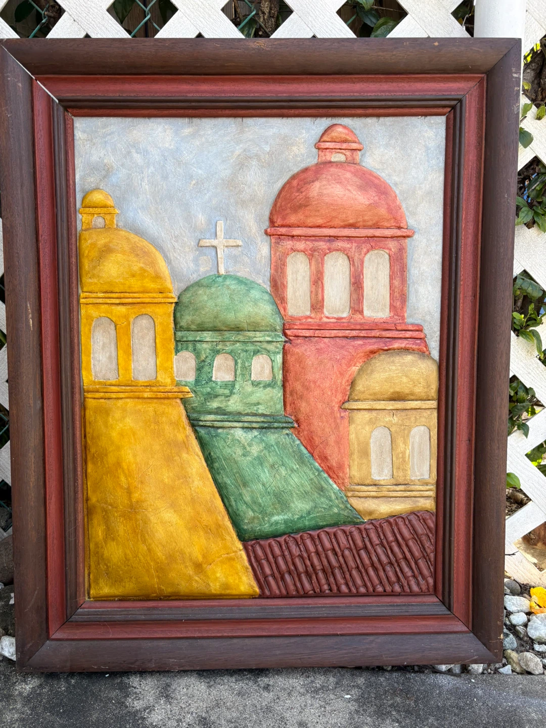 Decorative Relief Art Painting of Mediterranean Buildings