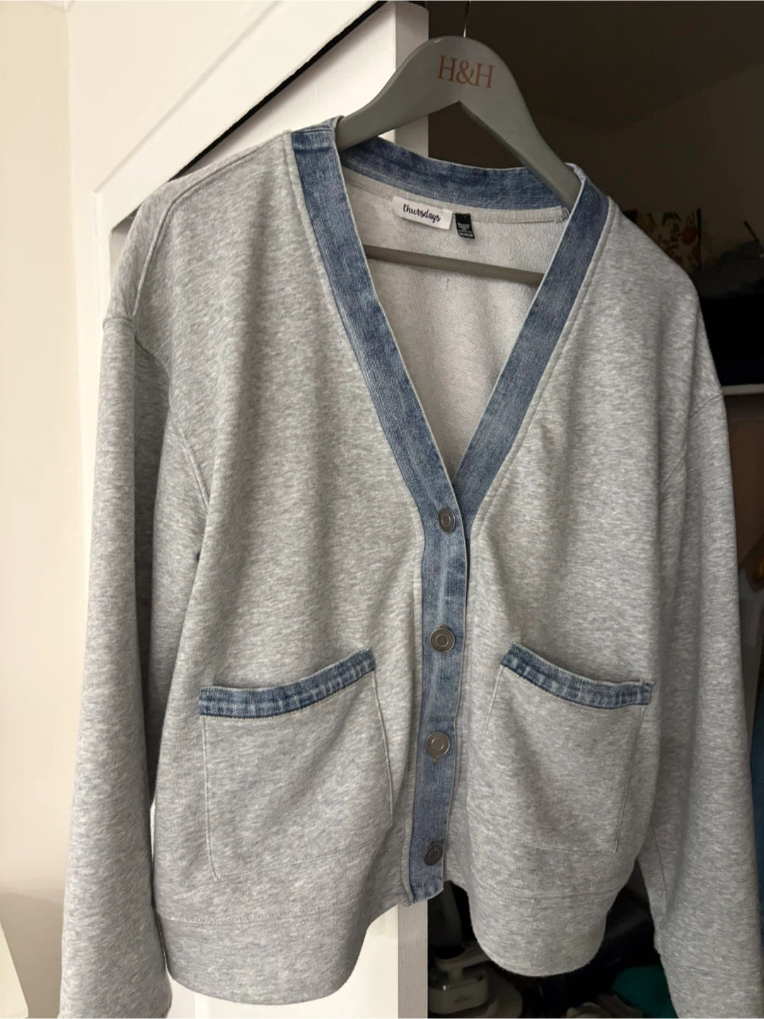 Thursdays Grey Sweatshirt Cardigan