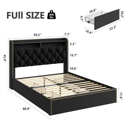 Garvee Full Size with 2 Tier Storage Headboard - photo 2