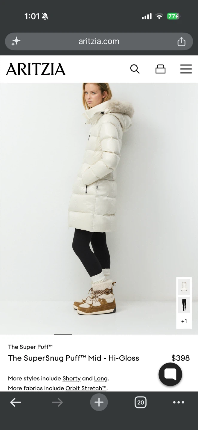 Brand New Aritzia The SuperSnug Puff in Off-White (size M) - photo 2
