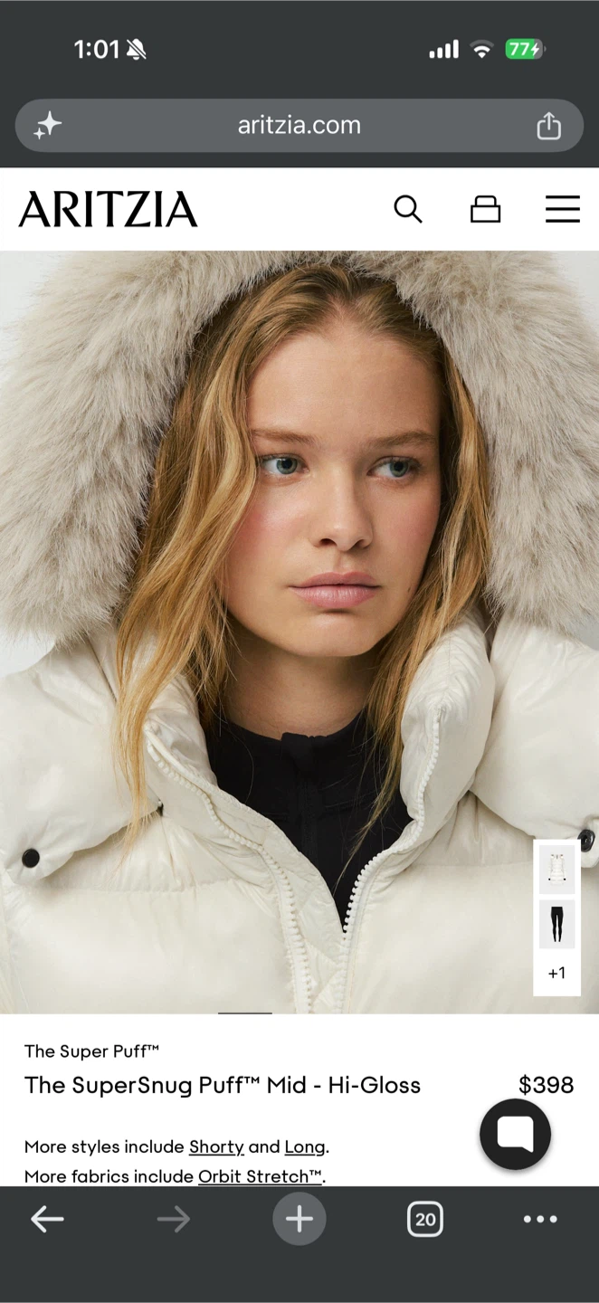 Brand New Aritzia The SuperSnug Puff in Off-White (size M) - photo 3