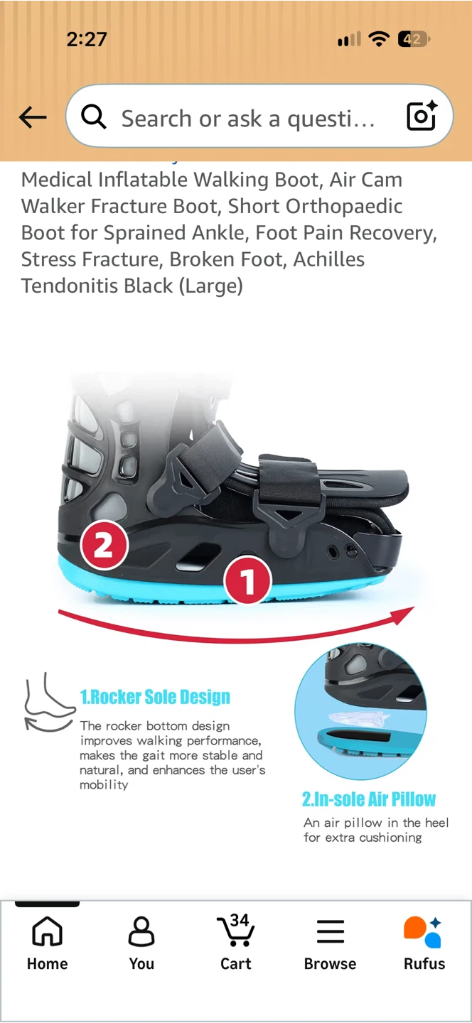 NEW! Medical Inflatable Walking Boot - Medium. - photo 3