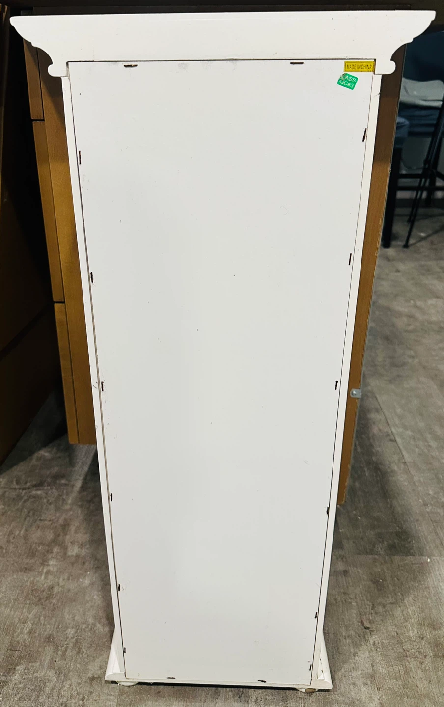 White slim storage cabinet with drawer - photo 5