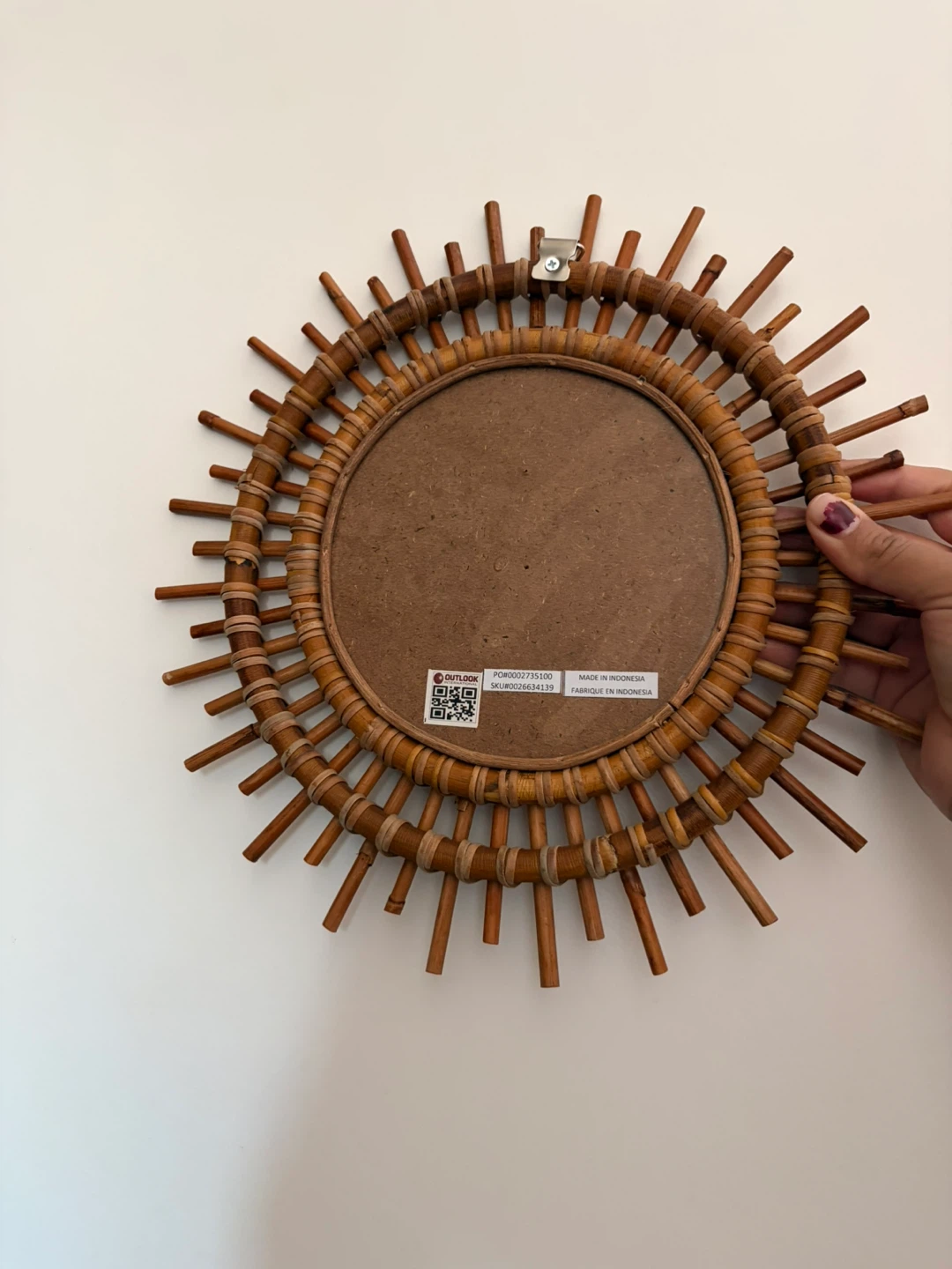Rattan wall mirror | Home decor | Natural tan - photo 2