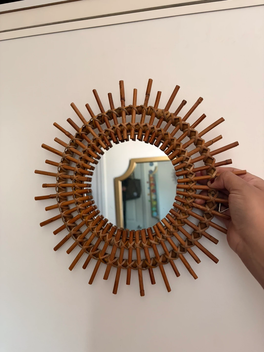 Rattan wall mirror | Home decor | Natural tan