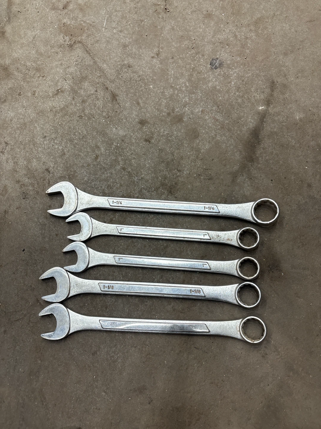 Set of 5 Chrome Vanadium Combination Wrenches