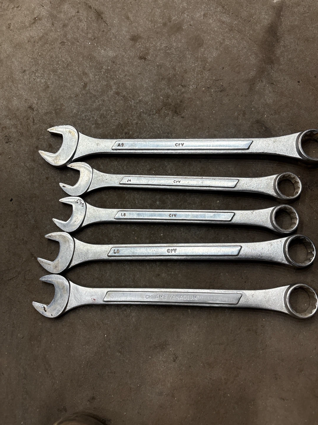 Set of 5 Chrome Vanadium Combination Wrenches - photo 2