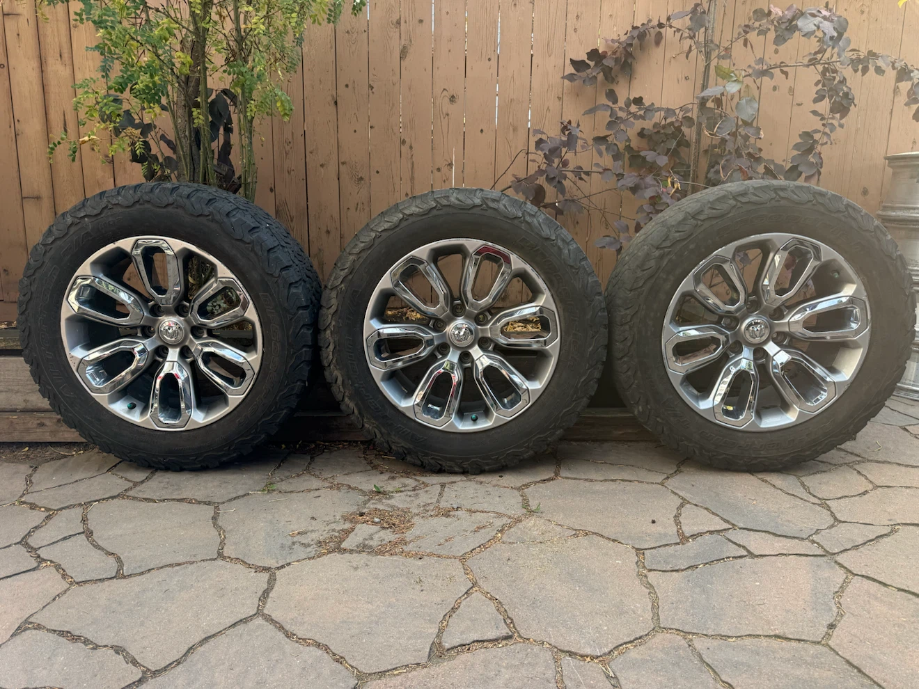 2019-2024 Ram 1500 Silver 20x9 6 V-Spoke Alloy Rims 20” Set of 3