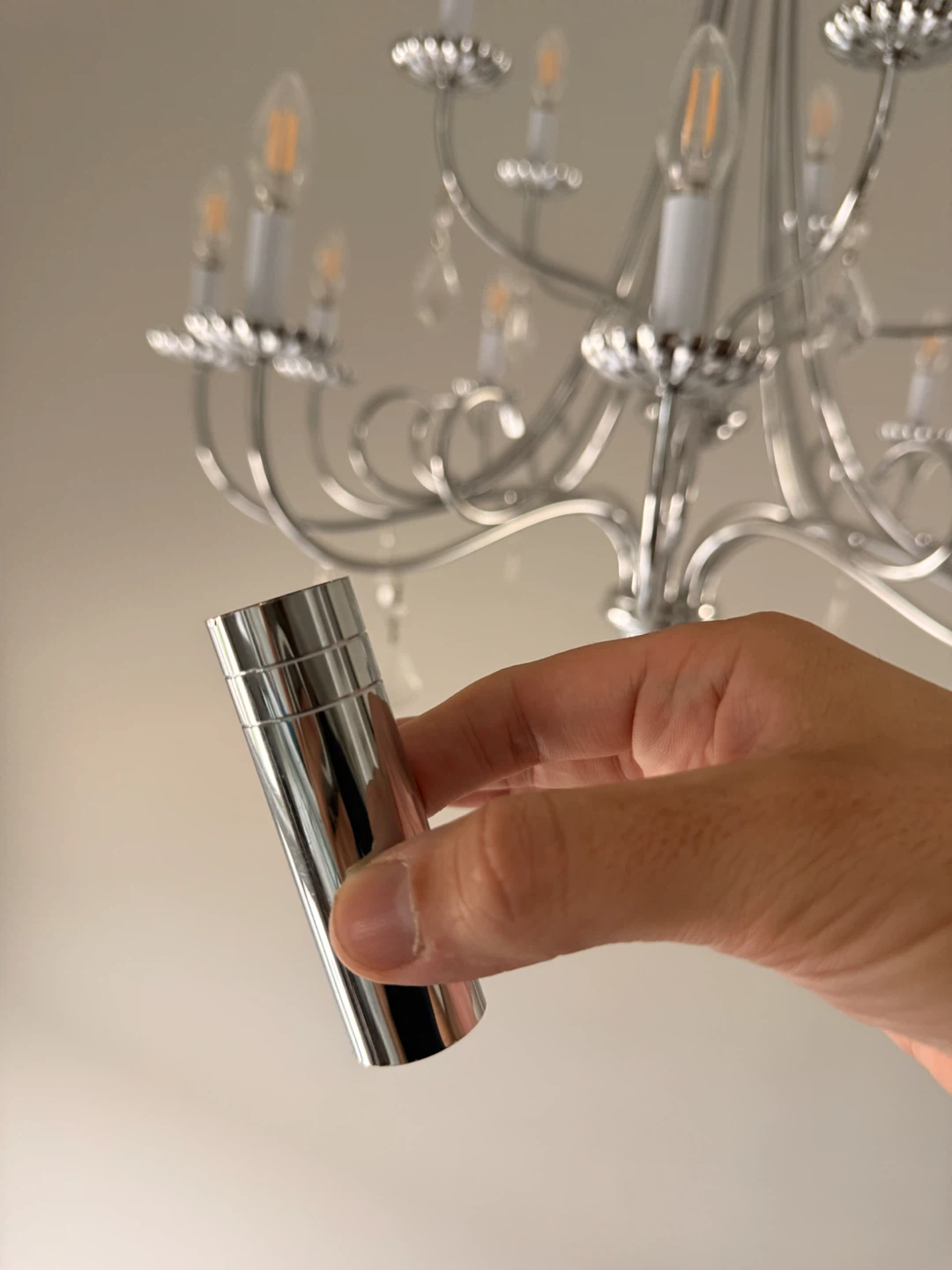 BRAND NEW Set of 16 Chrome Chandelier Candle Socket Sleeves - photo 2