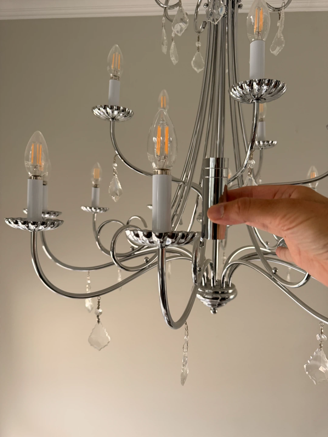 BRAND NEW Set of 16 Chrome Chandelier Candle Socket Sleeves - photo 4