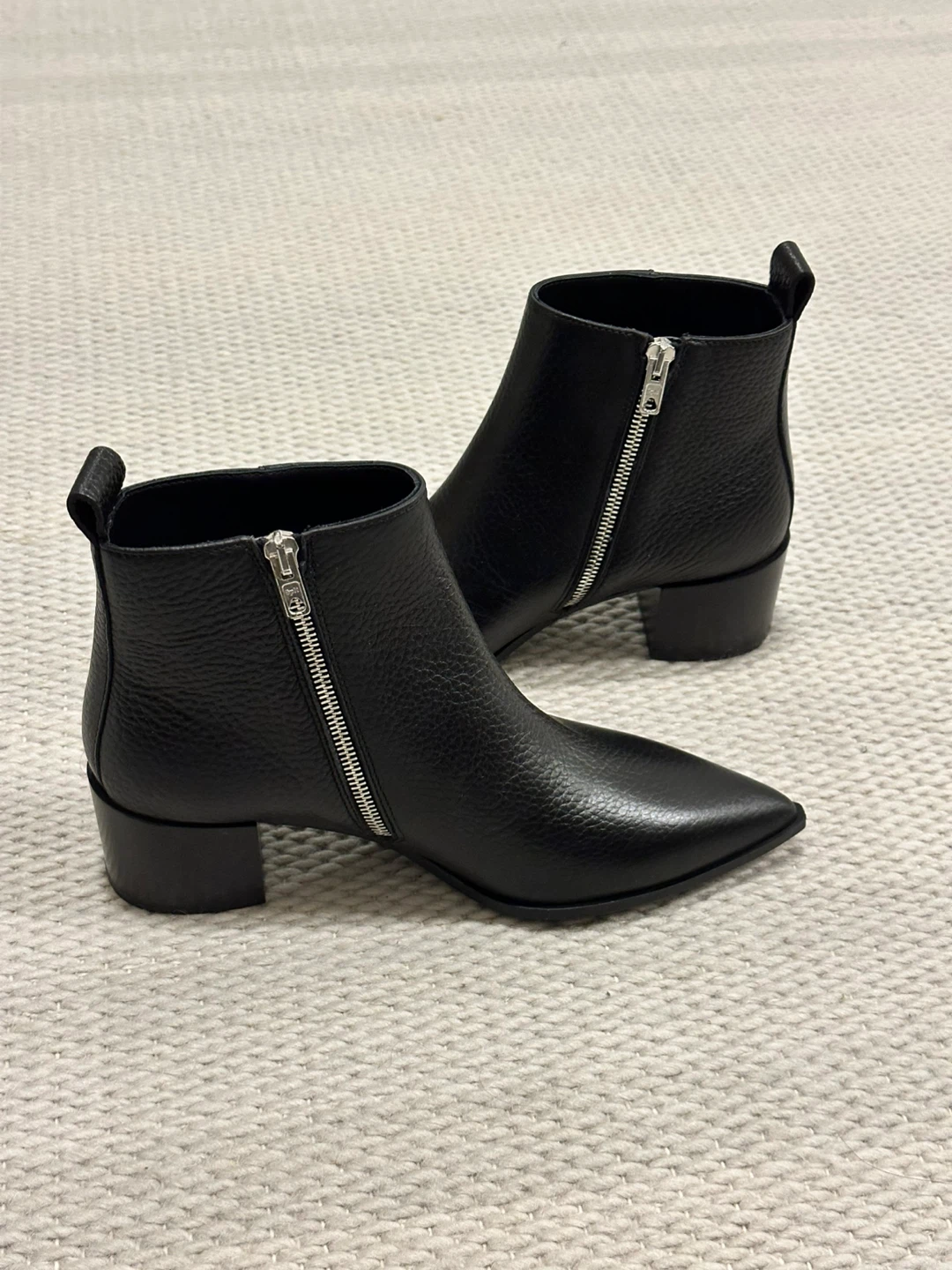 Everlane “Boss Boot” Black Leather Pointed Ankle Boots - photo 3