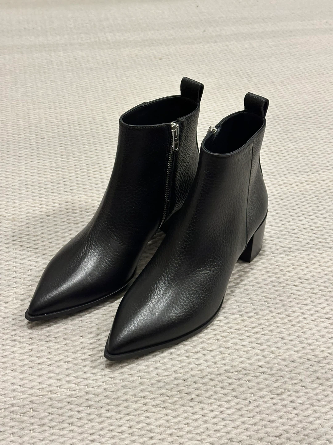 Everlane “Boss Boot” Black Leather Pointed Ankle Boots - photo 2