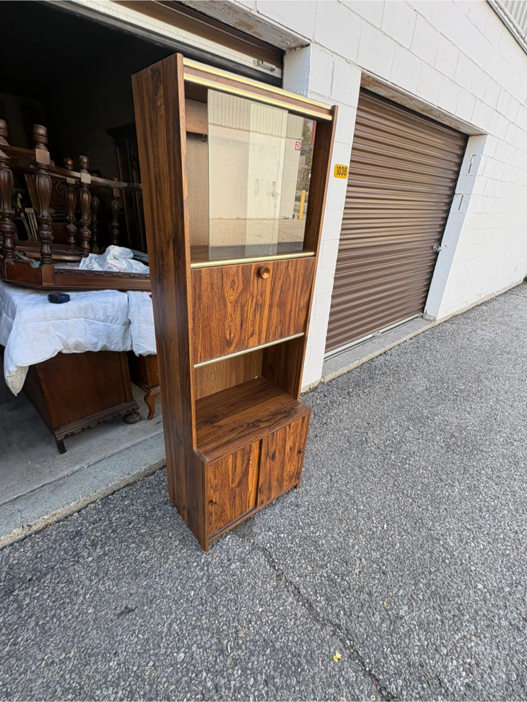Free delivery used Vintage Mid-Century Modern Bar Cabinet - photo 2