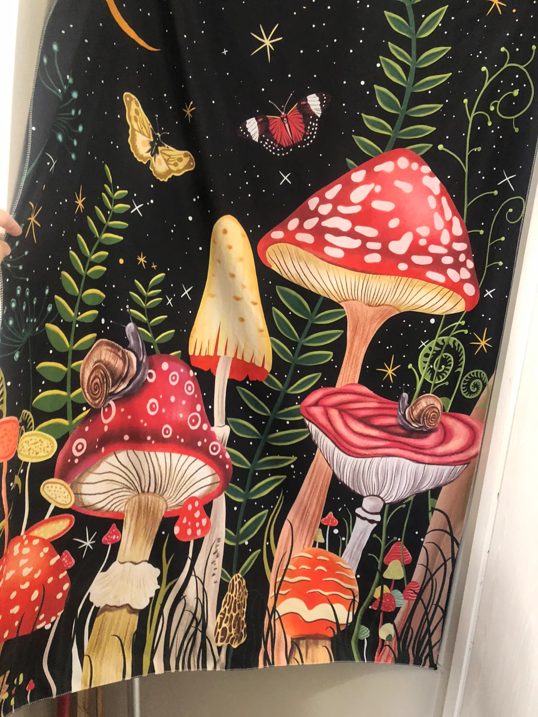 Mushroom and Forest Pattern Wall Tapestry - photo 2