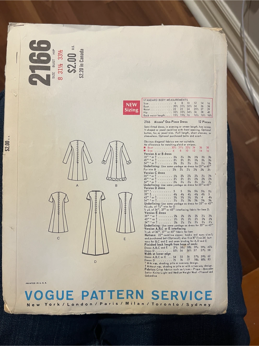Vogue's Basic Design Pattern 2166 - photo 2