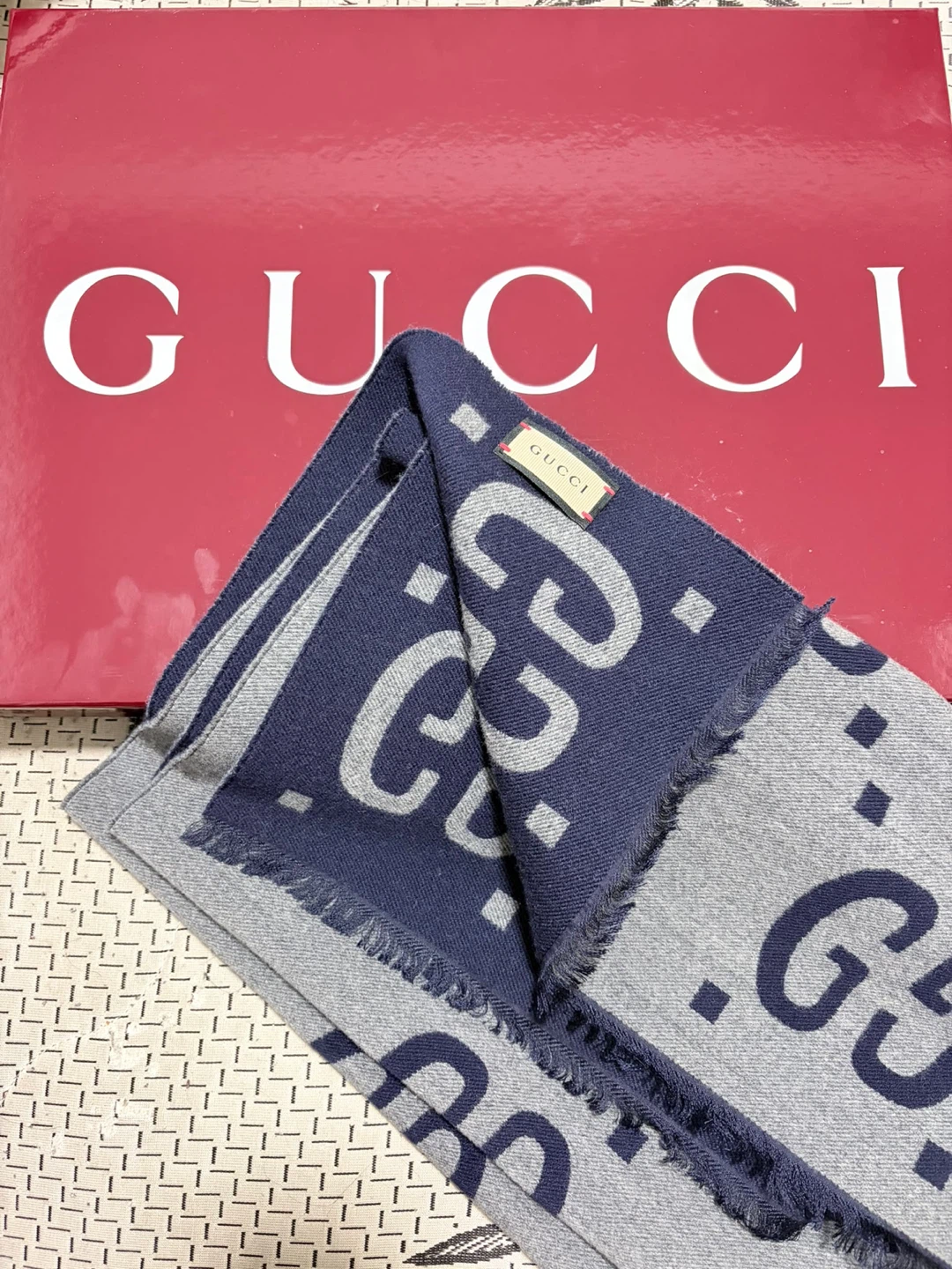 Gucci GG Jacquard Wool Silk Scarf - photo 2