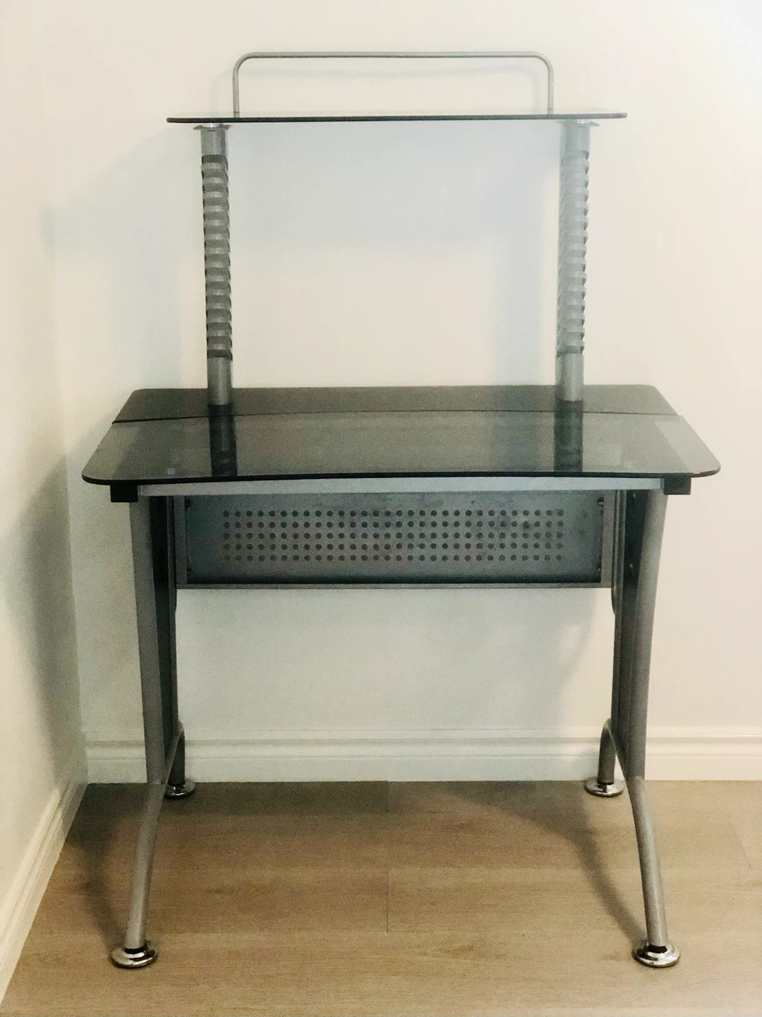 Black Glass Computer Desk