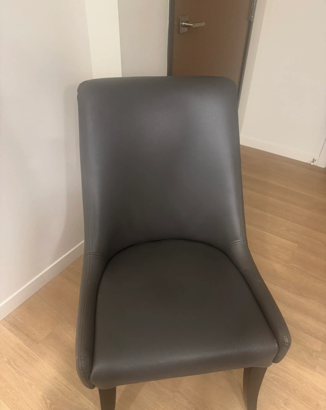 Dark Grey Faux Leather Dining Chair
