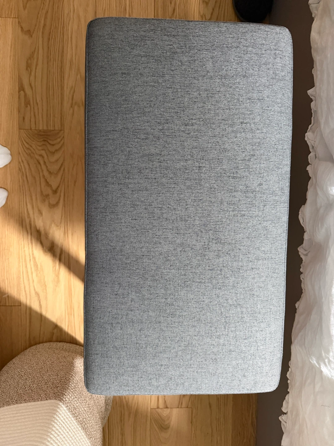 Gray Upholstered Bedroom Bench - photo 3