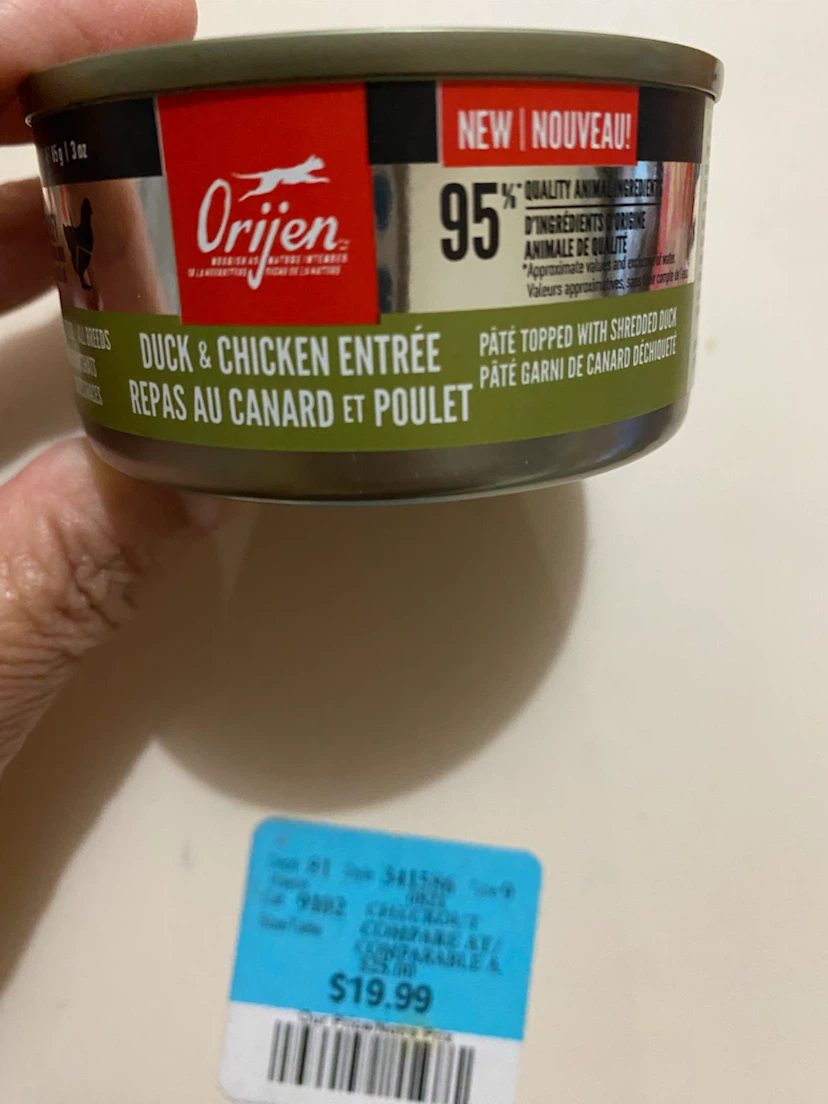 7 cans of Orijen Duck & Chicken Entrée Cat Food