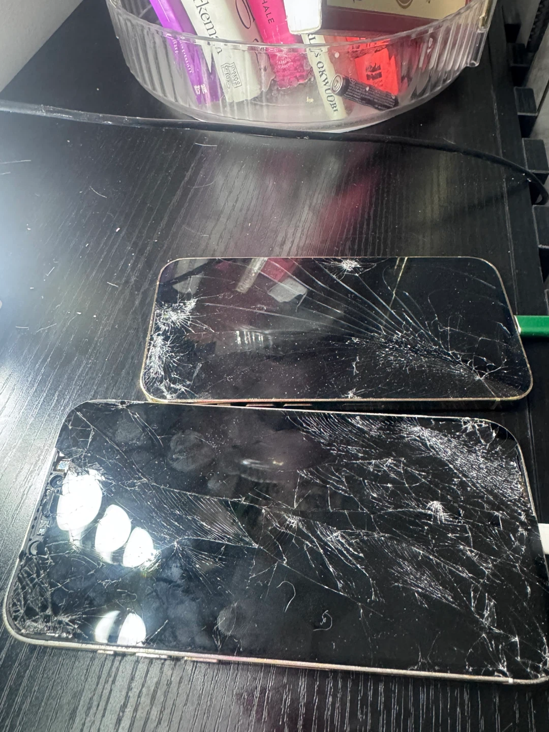 2 iPhones- 13 Pro Max & 14 pro -Cracked Screen (front and back) - photo 2