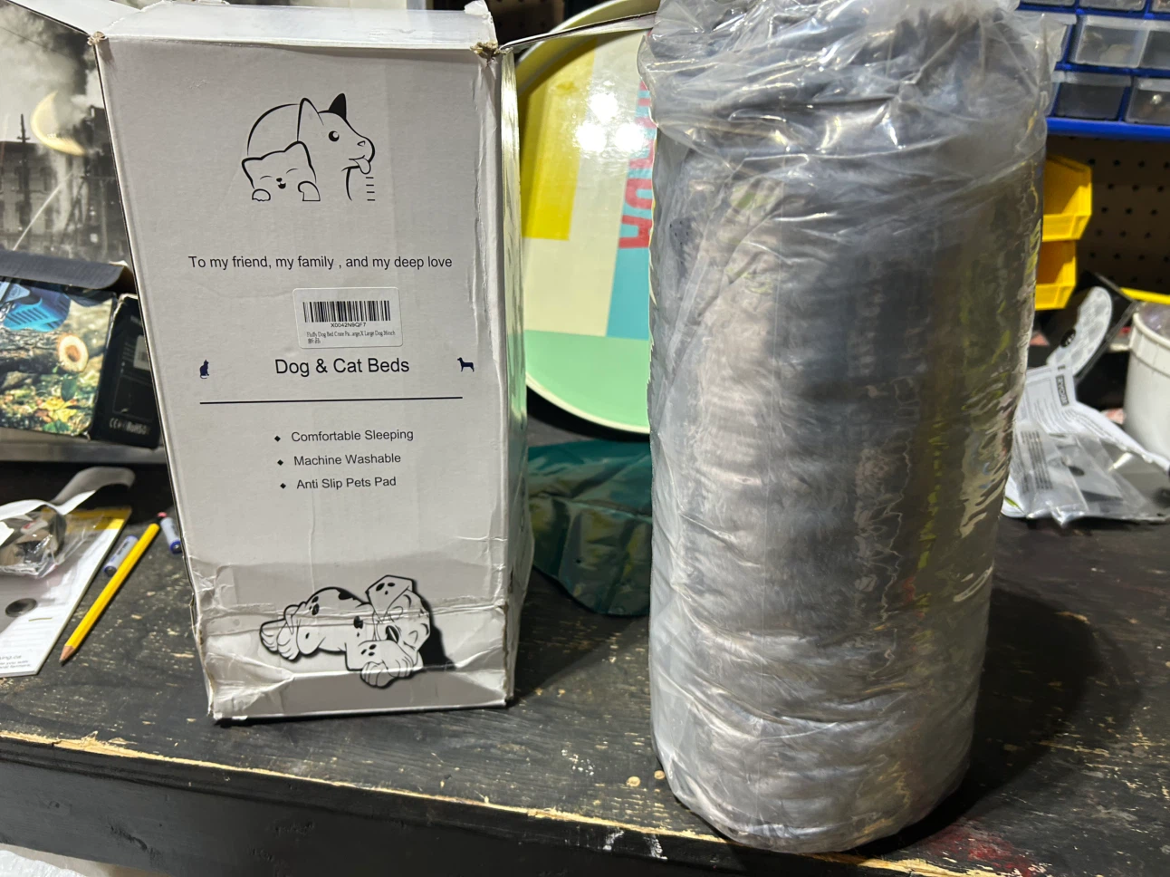 Fluffy Dog and Cat Bed, 36 inch